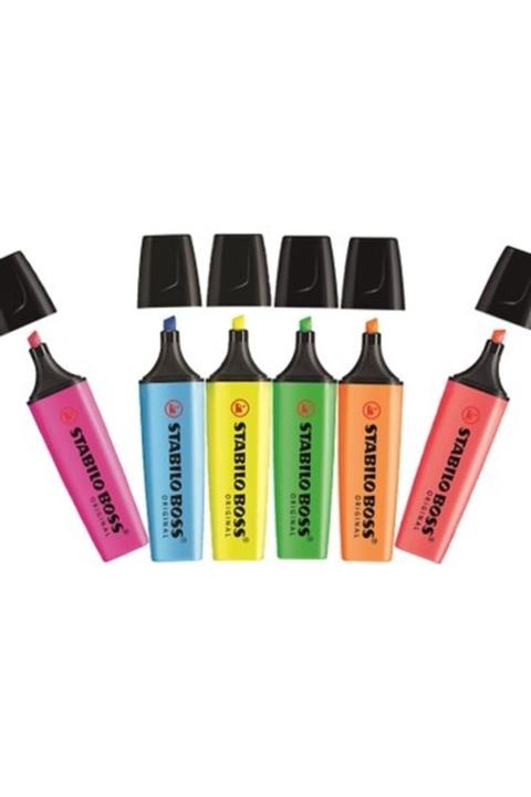 Stabilo Boss Fosforlu Işaretleme Kalemi Canlı Renkler 6'lı Set