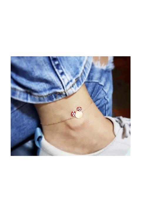 KaryaGümüş Kırmızı Kulaklı Mickey Gümüş Halhal