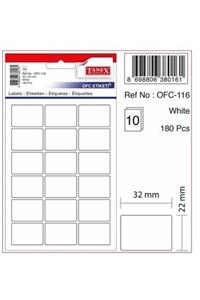 Tanex Ofc-116 Çıkartma Etiket 32x22 Mm (BEYAZ 180 Lİ - RENKLİLER 90 LI PAKET)
