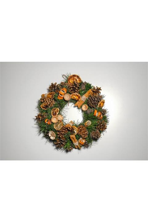 White Alamode Yılbaşı Özel Kozalak Kapı Süsü