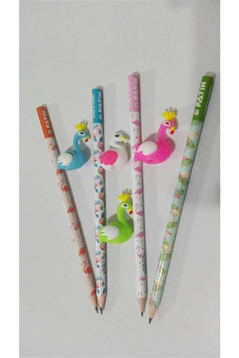 Fatih 4 Lü Flamingo Kurşun Kalem Ve 4 Lü Kalem Başlığı Seti Bş.k