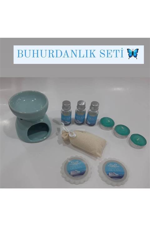BUHANA HEDİYELİK Buhur Seti Buhurdanlık Oda Kokusu Buhur Seti Okyanus