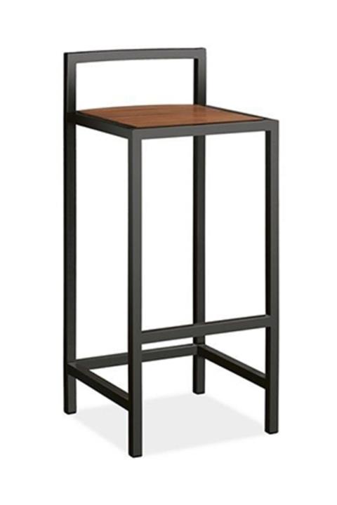 Doffo Metal Ayak Masif Ahşap Bar Sandalyesi Bar Taburesi - Board