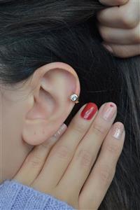 Sacce Scarves&Accessories Tektaş Halka Tragus Piercing Helix Kıkırdak Küpesi