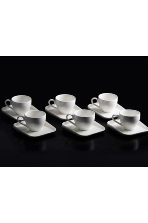 ACAR Çay Fıncan Takımı Porselen Beyaz