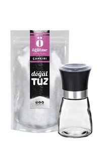 Doğaltuz Siyah Değirmen (orta Boy) + 1 Kg Orijinal Çankırı Kaya Tuzu Öğütme (granül Form)