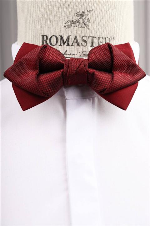 ROMASTER Bordo Renk Desenli Erkek Papyon