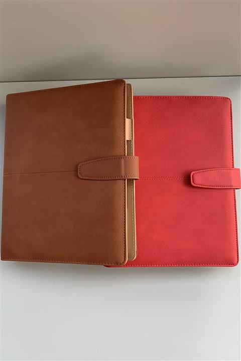 HEDİYELİMANİ Hesap Makineli Telefon Tutuculu Kırmızı Taba Ajanda