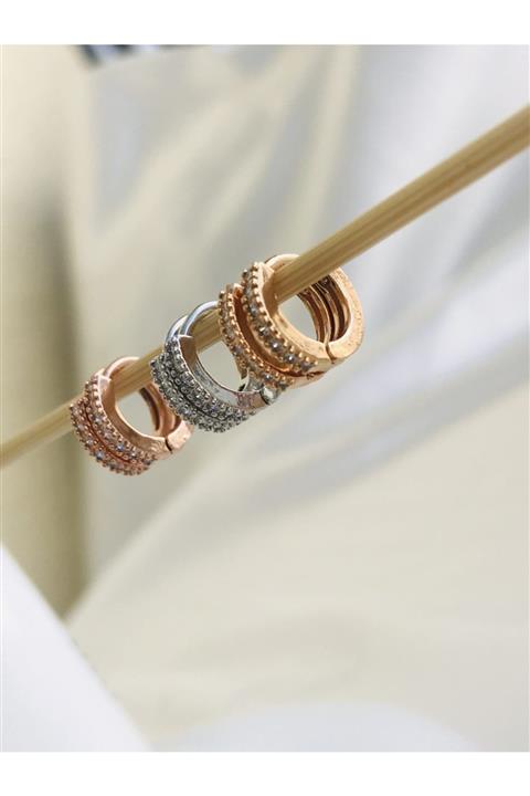 MİAMOR design 3’lü Set Mini Boy Zirkon Taşlı Halka Küpe