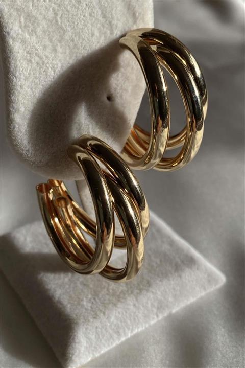 Amoreist Amore.ist Multi Armed Büyük Boy Gold Küpe