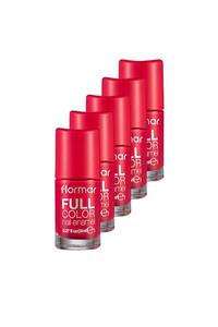 Flormar Full Color Nail Enamel Yoğun Pigmentli Açelya Rengi Oje 5'li Set