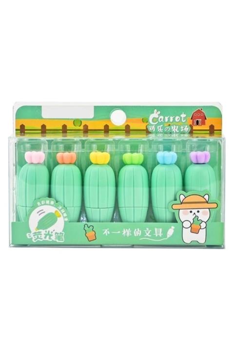 YEŞİL KIRTASİYE Kaktüs 6lı Fosforlu Kalem Seti