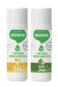 Siveno %100 Doğal Dudak Koruyucu Nane Limon+bal 6 gr 2 Adet