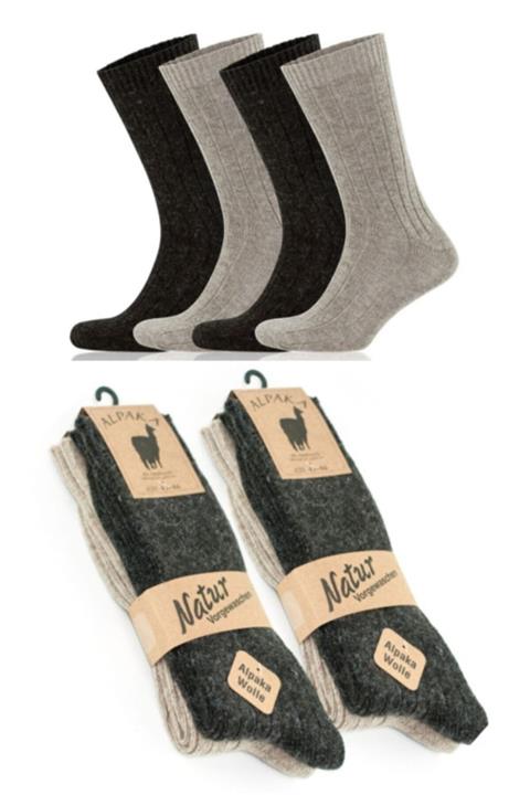 socksbox 4 Lü Alpaka Doğal Yün Outdoor Çorap