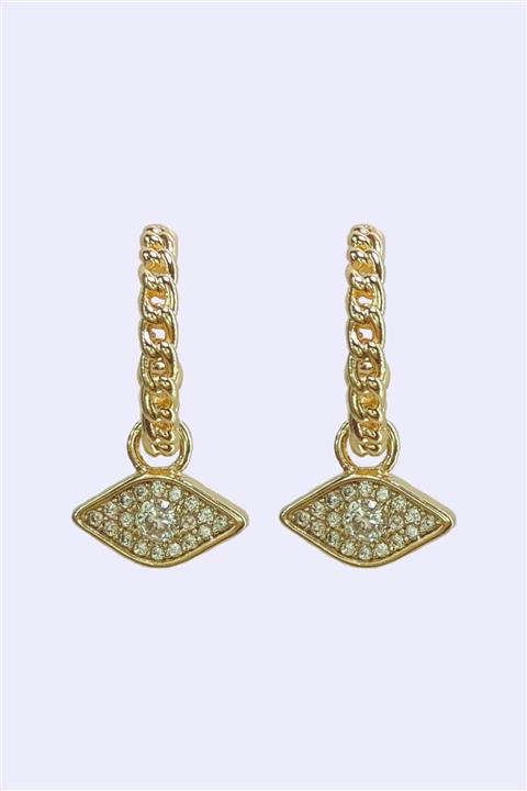 ElifTakı Zincir Model Halka Küpe Göz Sallantı Parçalı Kp005-074-t1-a