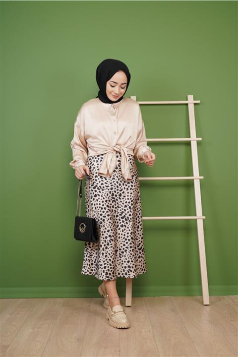 KAMİL KESKİN Oversize Saten Gömlek