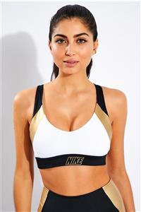 Nike Indy Metallic Sports Bra Kadın Spor Sütyeni Beyaz/siyah/metallic Gold Ct6710-100