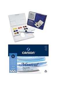 Canson Winsor Newton Cotman 14 Renk Tablet Suluboya 12 Yaprak 300 gr 18x25 Blok