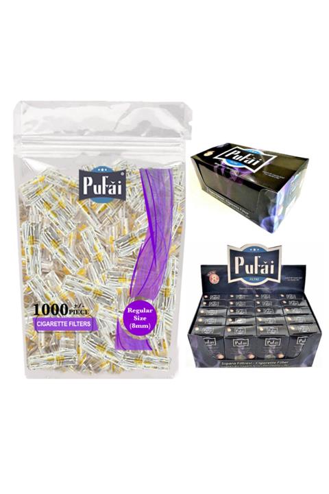 Pufai Sigara Filtresi Tar Süzen 8 Mm Normal Boy Ağızlık 1600 Adet 1 Paket 20 Kutu