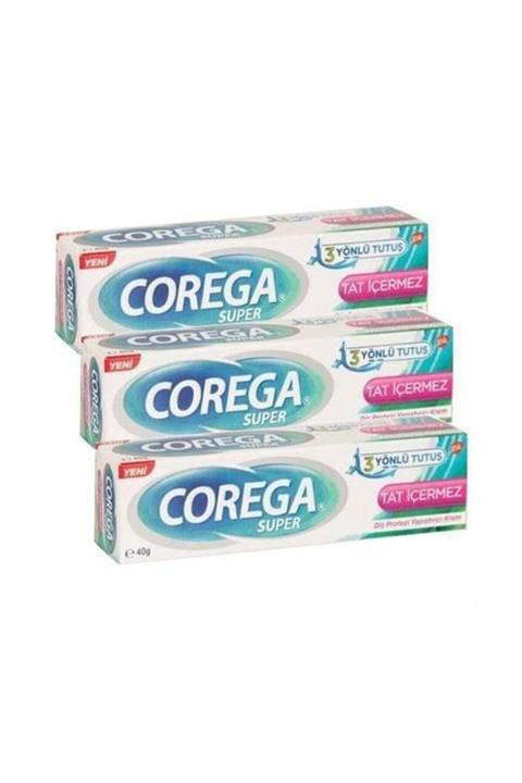 Corega Super Tat Içermez 40 gr Yapıştırıcı 3 Adet