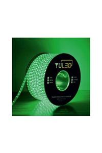 YULED Yeşil 3 Çipli Iç Dış Mekan Silikonlu Şerit Led 220v-volt Double Pcb-double Çip 50 Metre Güç Fişi