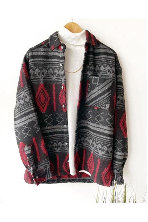 Hazhers Erkek Kışlık Yeni Sezon Pamuklu Kaşe Kumaş Oduncu Gömlek