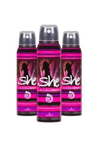 She Kadin Deodarant Clubber 150 ml x 3 Adet