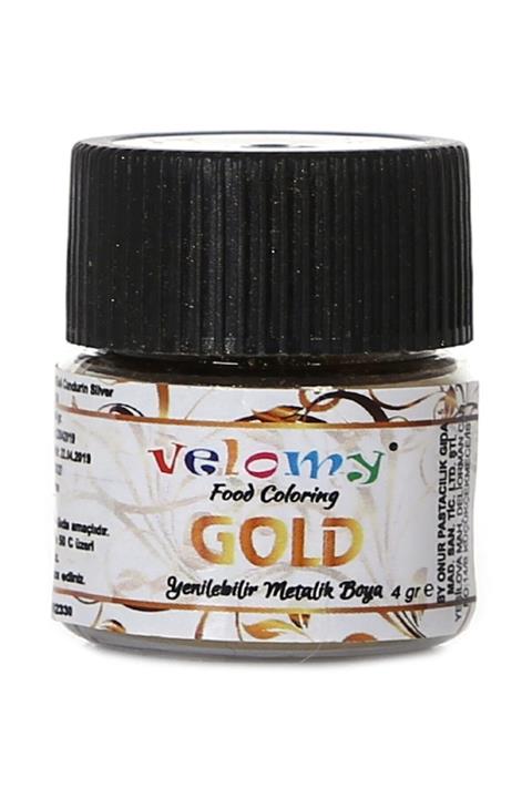 velomy Yenilebilir Metalik Toz Altın Yaldızlı Gold Gıda Boyası 4gr Altın Toz Boya