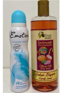 Emotion Ocean Fresh Deodorant +Olive Senses Şeker Diyarı Duş Jeli