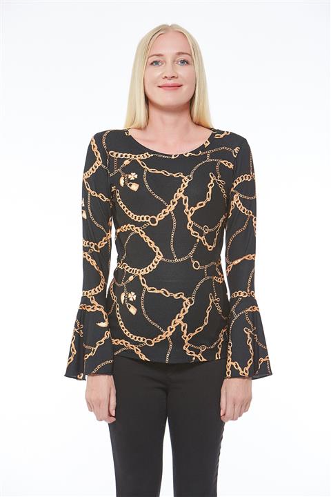 Motherway Kadın Siyah Volanlı Bluz