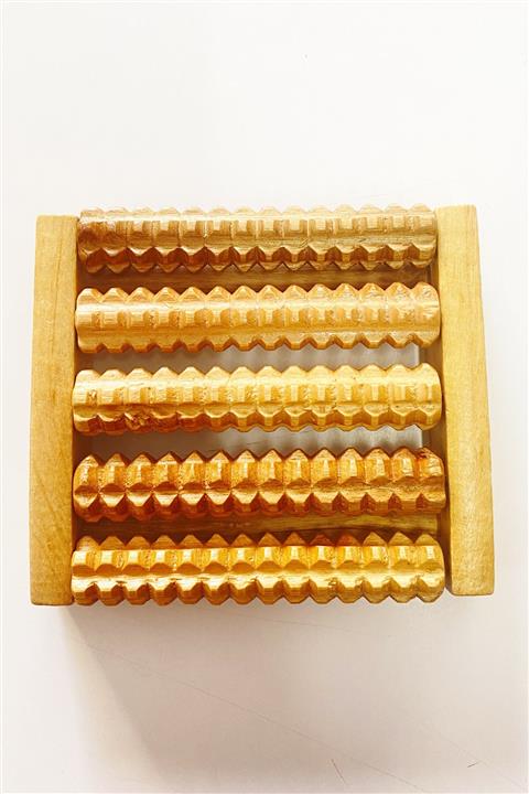 aktarix Ahşap Ayak Masaj Aleti Döner 5 Li Rulo Topuk Dinlendirici