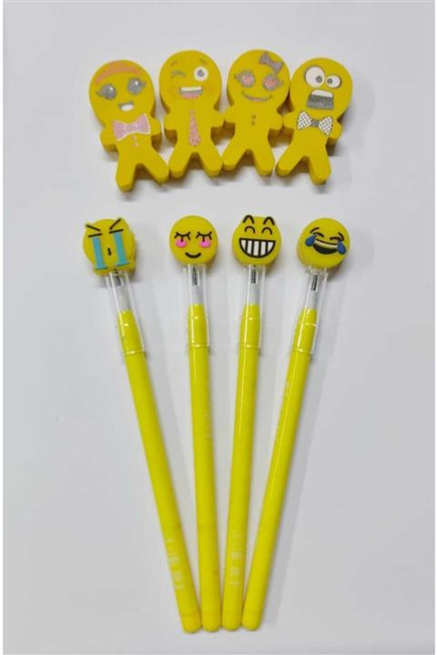 Asel Emoji Yumurtlayan Kalem Ve Emoji Silgi Seti