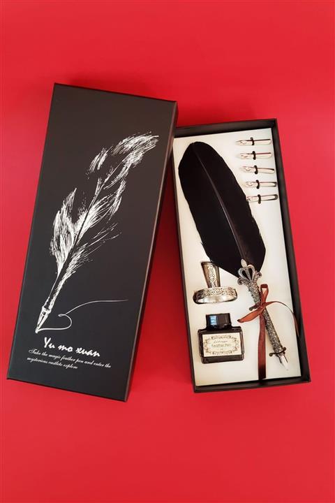 Hediye Fan Hediye Divit Hokka Seti & Tüylü Divit Hokka Kalem Seti