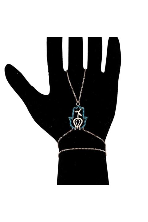 Kutaydan Gümüş Zirkon Taşlı Fatma Ana Eli Şahmeran