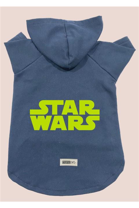 Monopetz Kapişonlu Sweatshirt Köpek ve Kedi Kıyafeti Lacivert Starwars Xs Beden