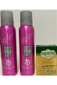 Jagler Klasik Bayan 150 Ml 2 Adet Deodorant Alana Agarta Çay Ağaçı Sabun 150 Ml Hediye