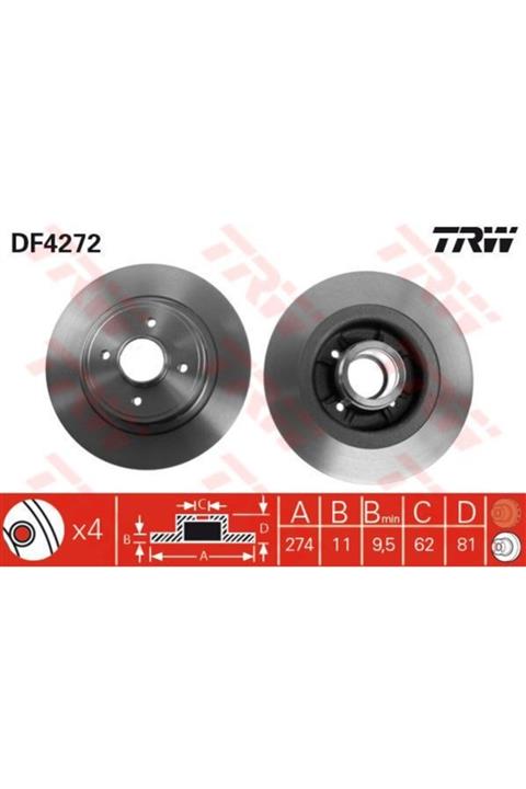 TRW Arka Fren Aynası (dıskı)megane I Grandtour Scenıc