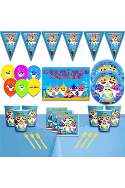 partykids Afişli 24 Kişilik Doğum Günü Parti Süsleri Malzemeleri Seti