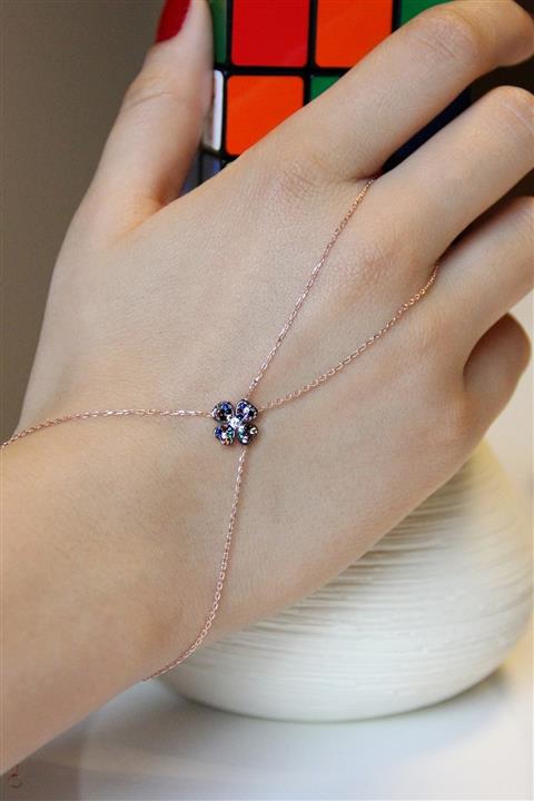 Argentum Concept Renkli Taşlı Çiçek Motifli Rose Gümüş Şahmeran - B062601