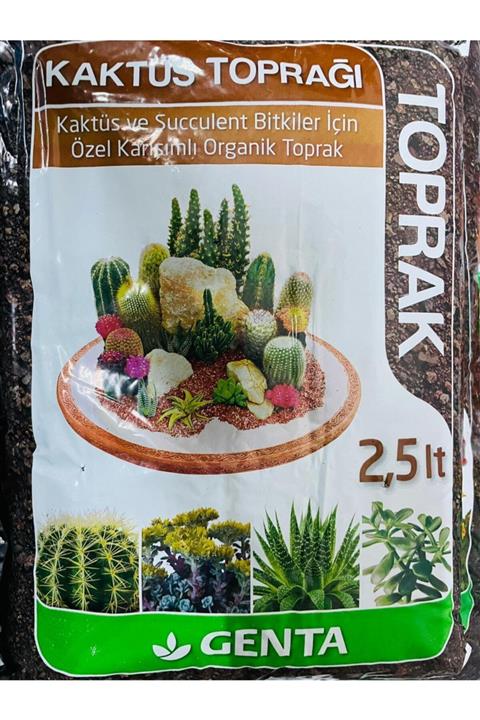 Genta Kaktüs Topragı 2,5lt Kaktüs Torfu Torf Toprak Kaktüs