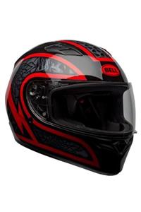 Bell Qualıfıer Gloss Black\\red Kapalı Kask **2021 Model** (şeffaf Vizör)