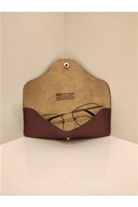 Leather Harmonica Bordo Hakiki Deri Gözlük Kabı