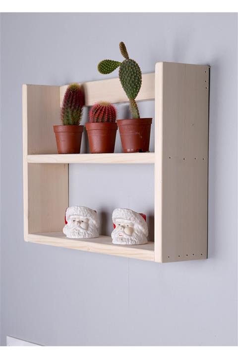 BRN STORE Doğal Ahşap Baharat Standı Çok Amaçlı Duvar Rafı