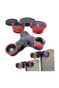 Fırsatcenter Balık Gözü Lens Fish Eye 3 Wide Geniş Açılı Makro Telefon Lensi