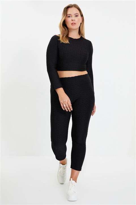 TRENDYOLMİLLA Siyah Jakarlı Spor Tayt TWOAW22TY0054