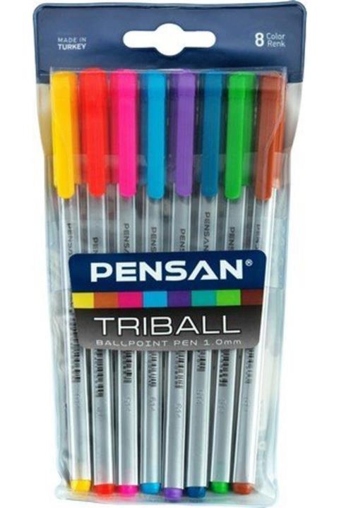 Pensan Triball Tükenmez Kalem Renkli 8 Li
