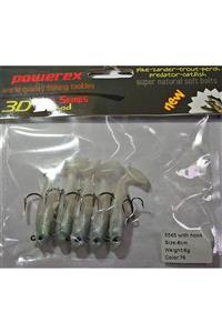 POWEREX 3D 5565 6 cm. 6 gr, 76 Kendinden Zokalı Silikon Sahte Yem 5li Paket