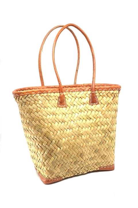 The Mesa Bej Orta Boy Hasır Kadın Plaj Çanta