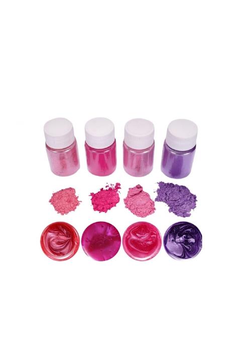 Brtr Kimya 4 Renk Pembe Sedefli Epoksi Metalik Toz Pigment Seti