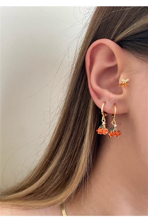 Okkostore Kadın Kiraz Küpe Çifti